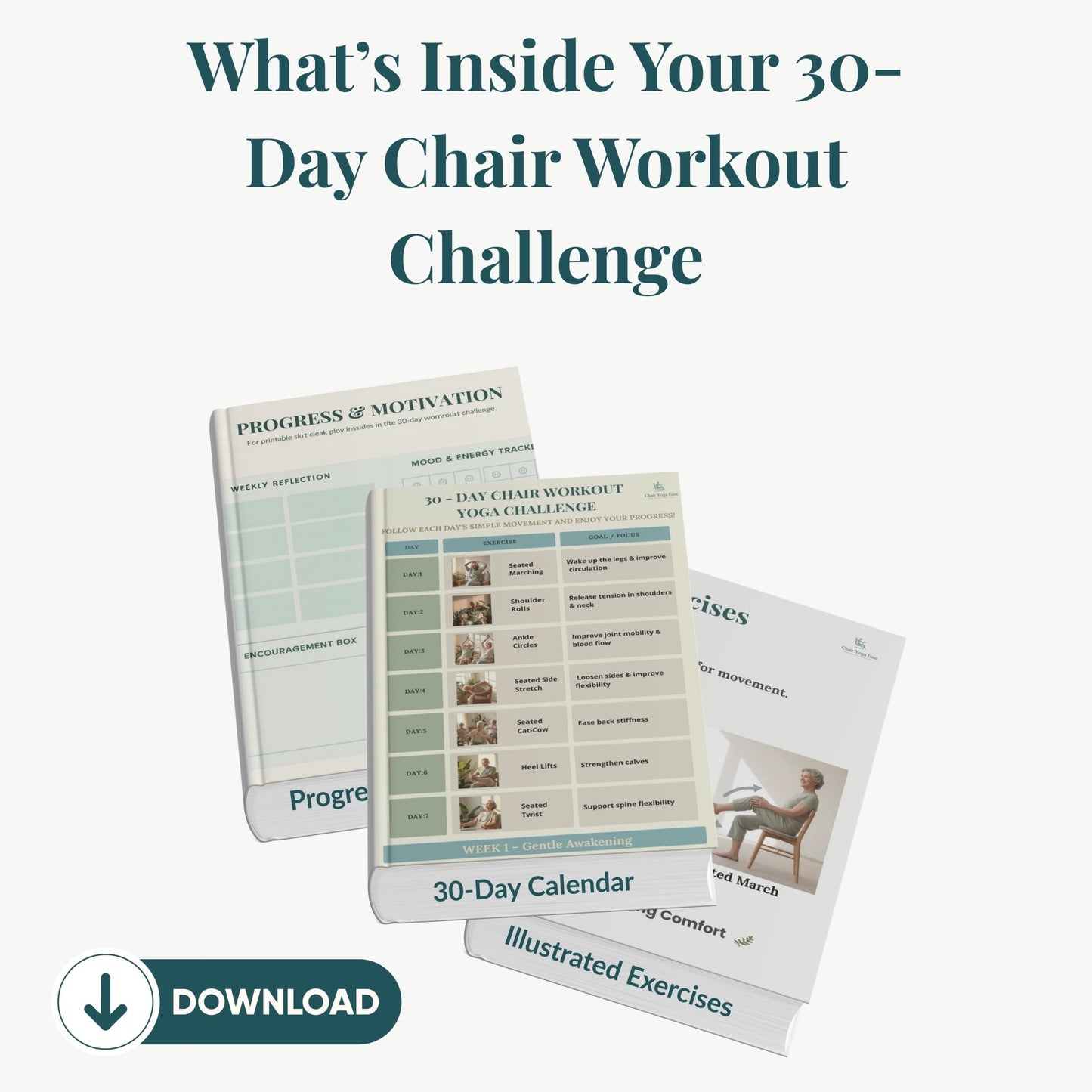 30 - Day Chair Workout Challenge for Seniors (Gentle, Safe & Easy Digital Program) - Chair Yoga Ease