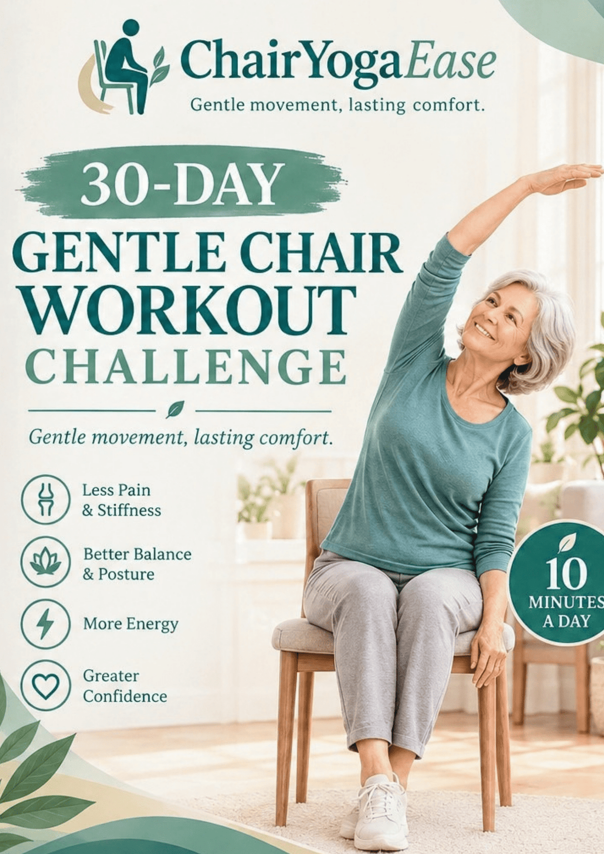 30-Day Gentle Chair Workout Challenge for Seniors - ChairYogaEase